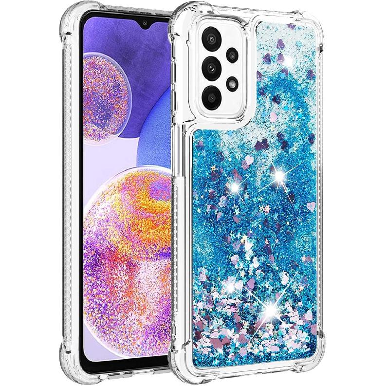 OOPKINS for Samsung Galaxy A23 5G Case,Glitter Bling Flowing Sparkle Case for Women Girls Clear Soft TPU Silicone Shockproof Protective Cover for