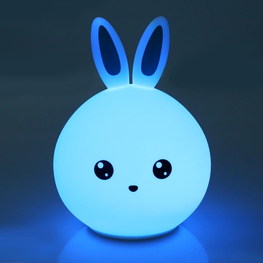 LED-Nachtlicht Hase für Kinder Baby Kinder Nachttischlampe Mehrfarbig Silikon Berührungssensor Tippsteuerung Nachtlicht