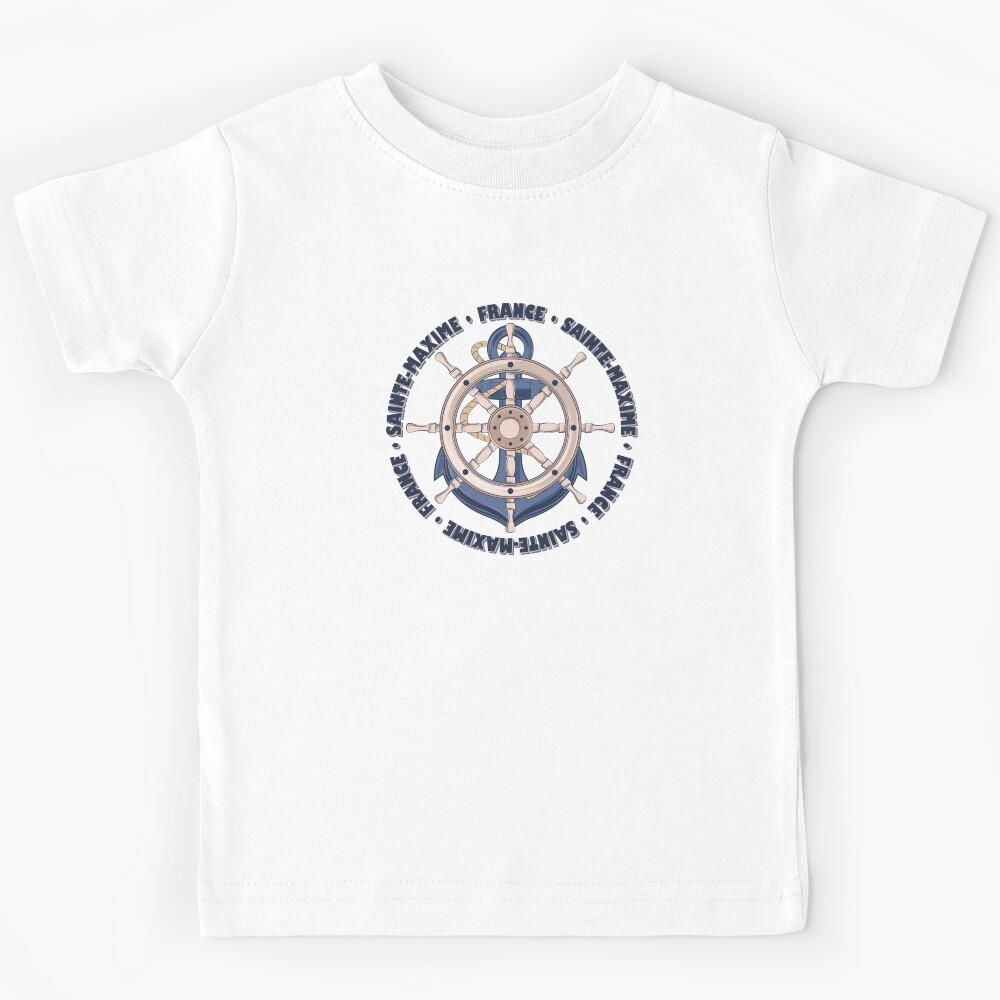 Sainte-Maxime France Nautical Summer Anchor Design Kids T-Shirt 110