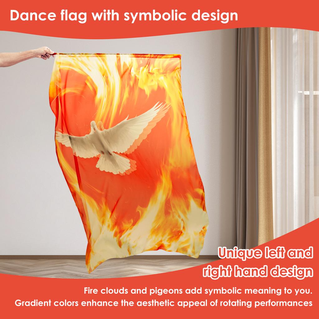 2 Pcs Worship Flag Soft Polyester Praise Dance Flag with Telescopic Rod and Organizer Bag for Girl Adult Beginner Dancer