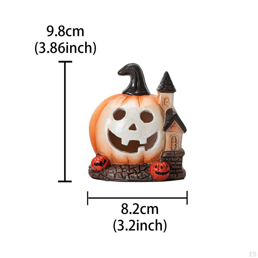 Halloween Pumpkin House Figurine Ornament Fashion Creative Statue Resin Sculpture for Indoor Table