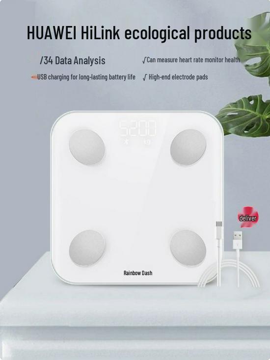 Yun Kang Bao Intelligente Bluetooth WiFi Körperfettwaage mit acht Elektroden für genaue Haushaltsmessung