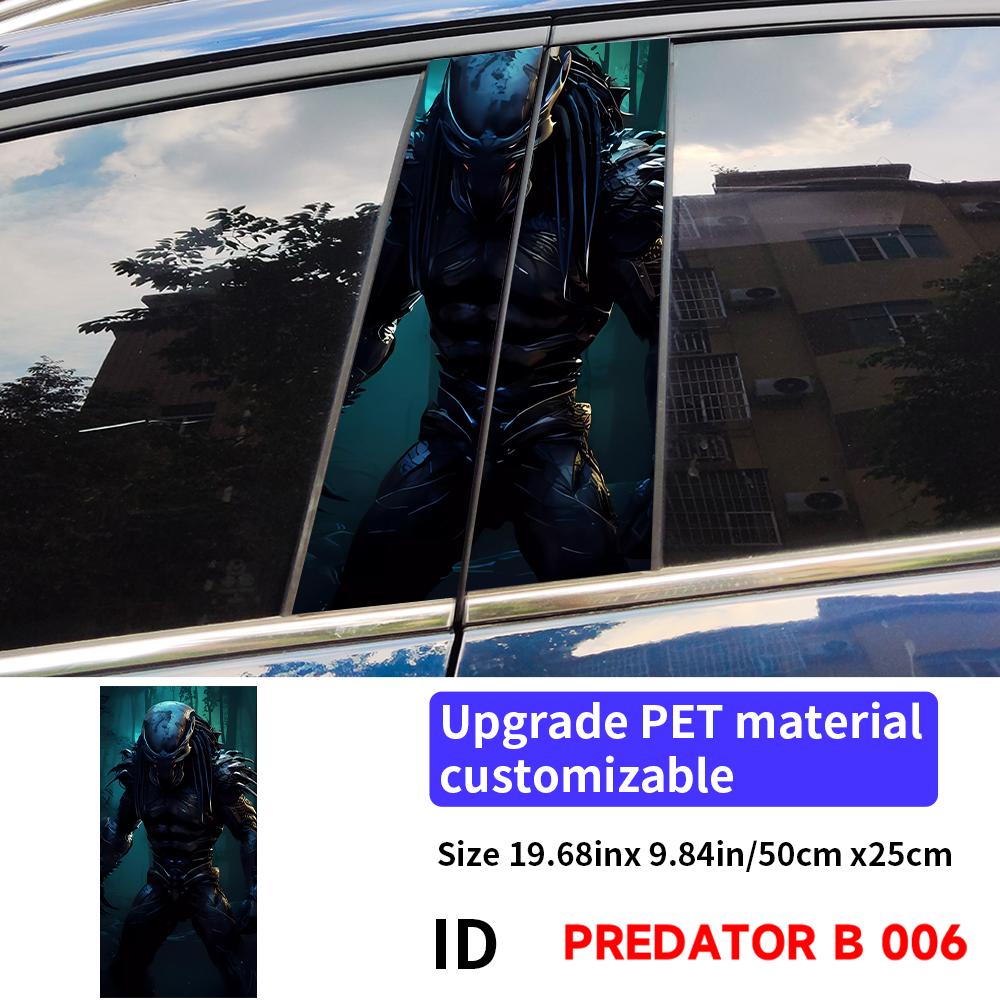 Predator Car Stickers Car B-pillar Decal Waterproof Stickers Auto Center Pillar Sticker Cover Scratches Vehicle Decor Accessorie