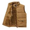Winter Men's Corduroy Vest Plus Velvet Cotton Padded Warm Jacket Sleeveless Coat Stand Collar Waistcoat Outerwear Oversize