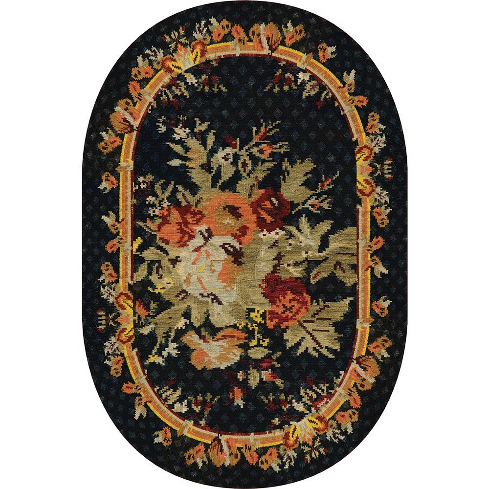 Rovigo Home Digital Printing Washable Non-Slip Base Oval Living Room Carpet RVG7269-HT452