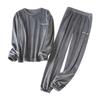 Men's Thermal Fleece Thick Warm Pyjamas Suit Long Sleeve Casual Home Pyjama Set