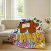Coperta carina a cartone animato Domo-kun per divano, ufficio, letto, aereo, viaggio, dormire, leggere, rilassarsi, campeggio, morbida e calda