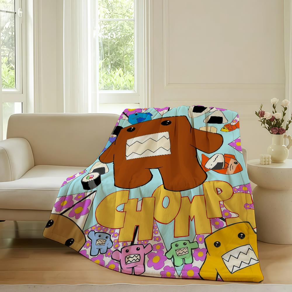 Coperta carina a cartone animato Domo-kun per divano, ufficio, letto, aereo, viaggio, dormire, leggere, rilassarsi, campeggio, morbida e calda