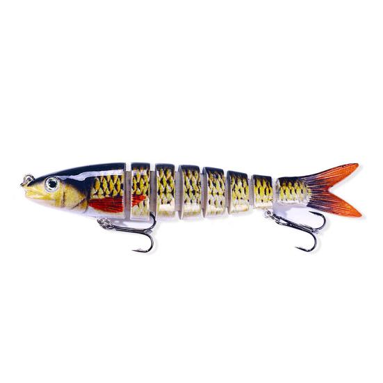 13.4cm 18g Multi-knot Fish Bait Realistic Design 3D Eyes Holographic Body Lure Bait Set with Built-in Ball Swinging Fish Lure