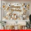 Sfondo 2D Luxe Oro Floreale Buon Compleanno per Studio & Parete Selfie