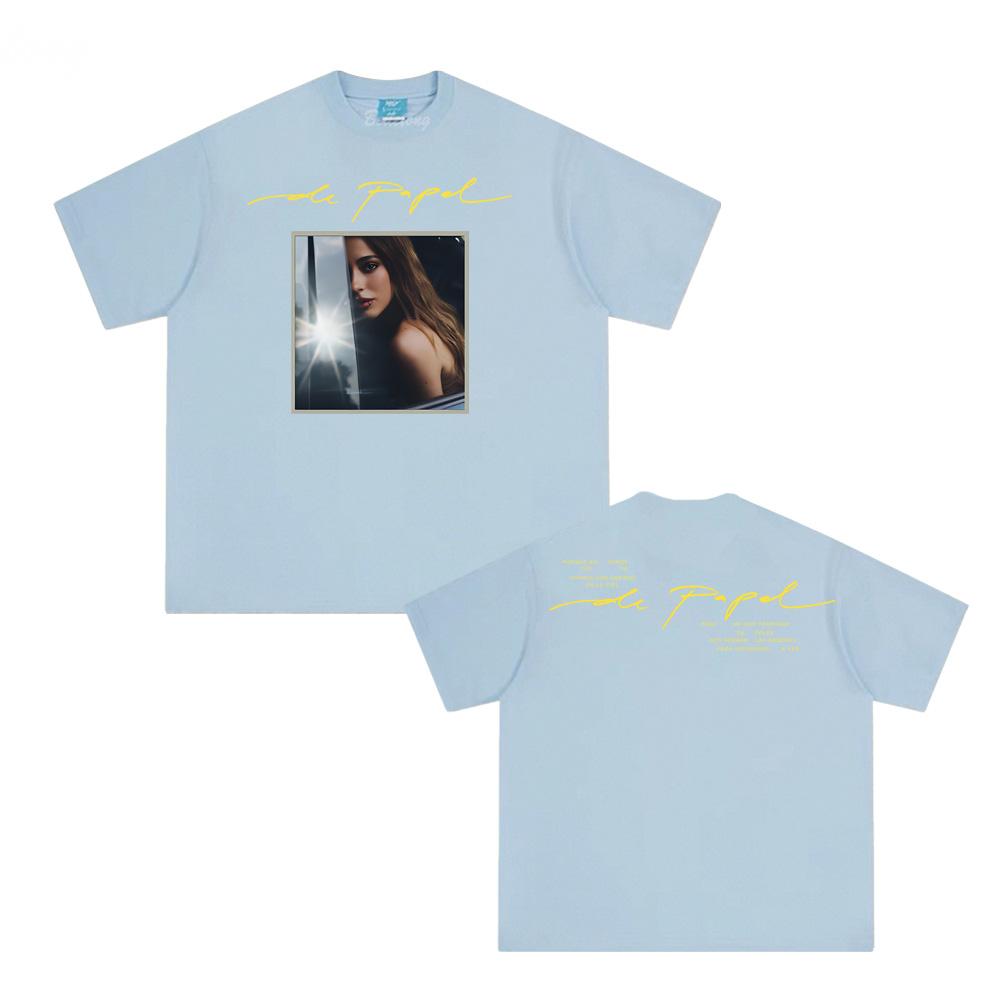 TINI -De Papel 2025new T Shirt Summer Hip Hop Tee-shirt Sleeve Korean Style 100%Cotton  Singer's Same Style Female/Male Tops