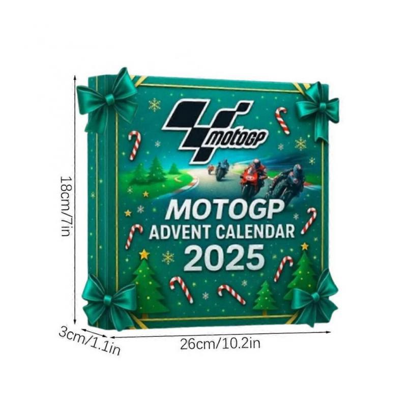 Motocyklový adventní kalendář 2025 - 20 dní odpočítávání do Vánoc, dárek pro milovníky a jezdce motocyklů, 2D akrylová motocyklová vánoční dekorace