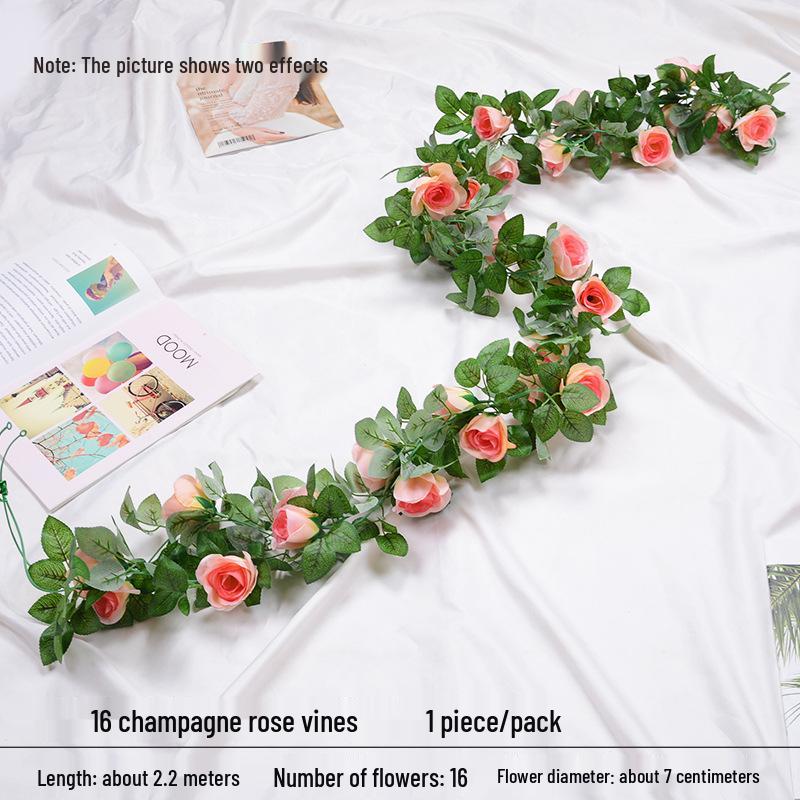 Artificial Rose Vine for Wedding Arches, Staircase Railings, and Ceiling Decor