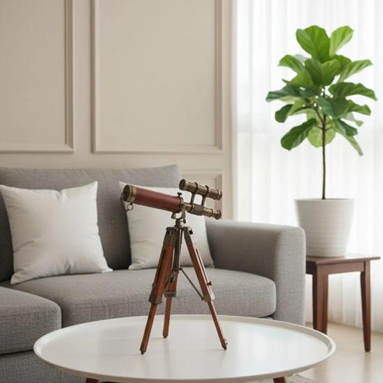 Brass Telescope with Tripod Stand Nautical Style Home Décor, Table Top, Wedding, New Year, Father, Mother, Office Decor Telescope