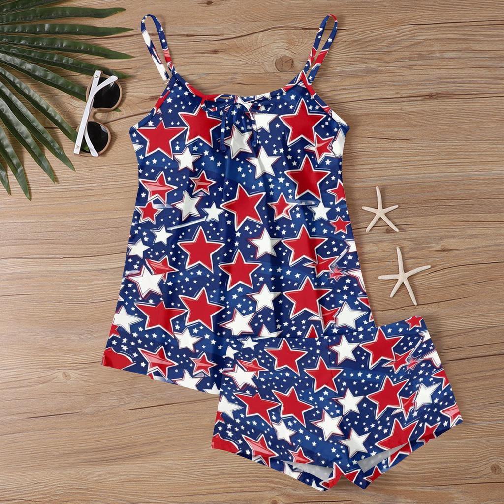 Women's Fashion Printed Two-Piece Slimming Swimsuit