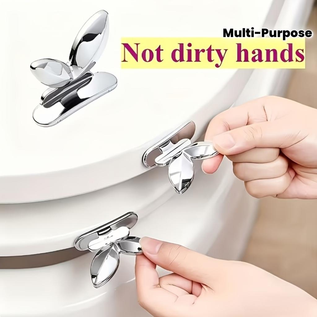 1PC toilet lid handle, blade shape self-adhesive easy installation tool, multi-purpose handle without dirty hands