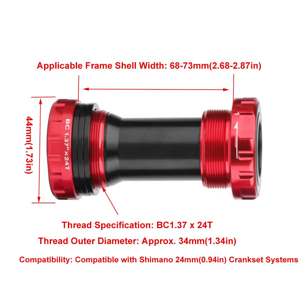 BC1.37 X 24T Thread Threaded Bottom Bracket for Shimano  24mm Cranksets Bottom Bracket Replacement