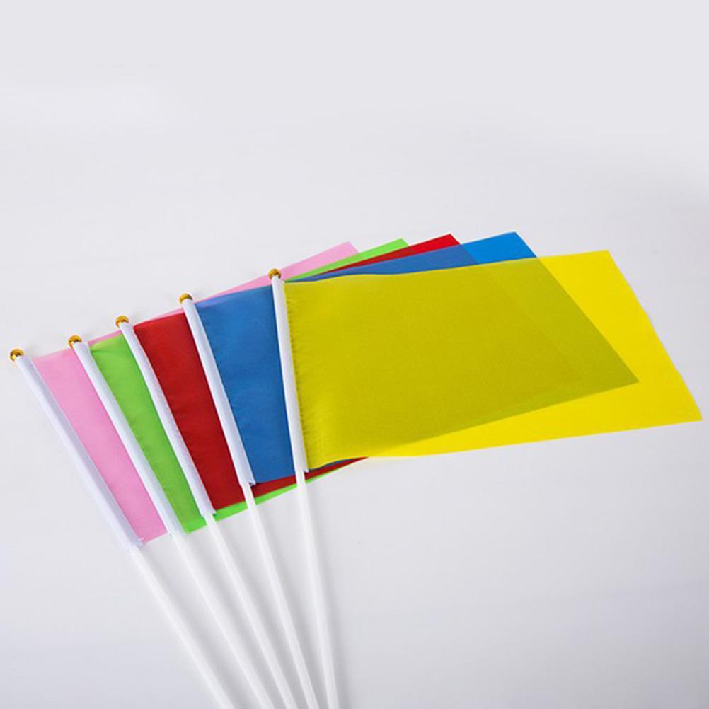 

50 шт. ручные квадратные флаги однотонные мини-флаги праздничные принадлежности флаги для вечеринок (синий) развевающийся флаг