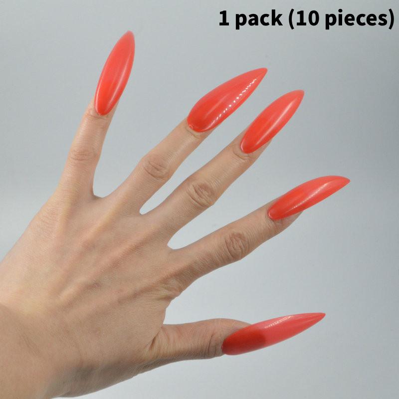

Themed Halloween Fake Nails Pack Plastic Tips For Cosplay Accessories Costume красный