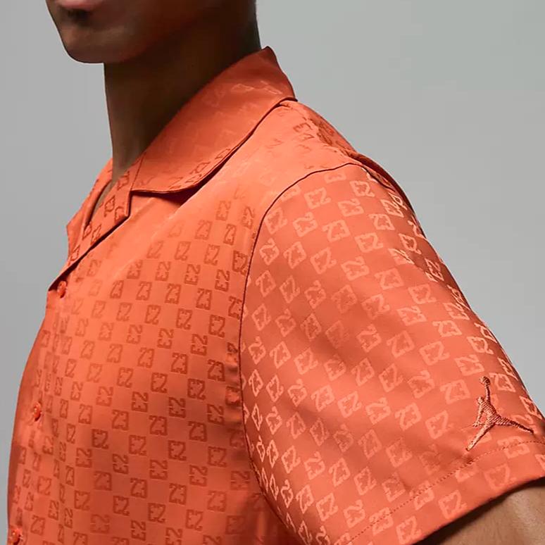 Jordan Essentials Logo Jacquard Short Sleeve Shirt Men Tops Light-Sienna DX9682-812