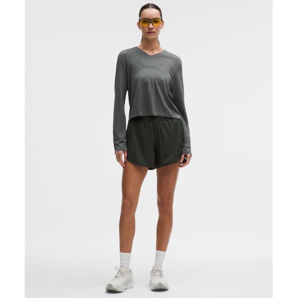 Lululemon Swiftly Open Hole V Neck Long sleeVe Shirt Onyx Grey Onyx Grey