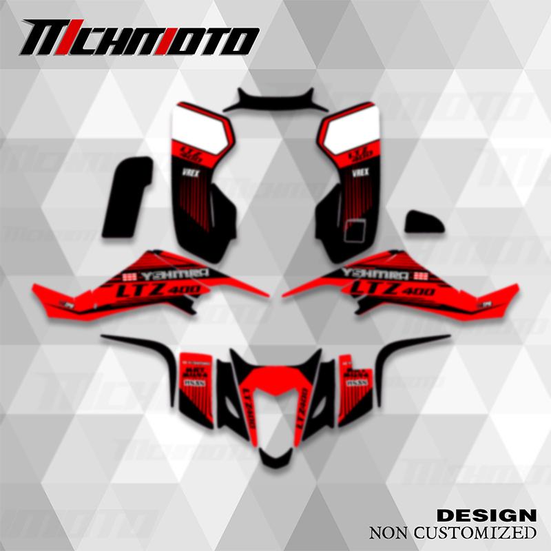 MCHMFG Full Graphics Backgrounds Decals Stickers Kits For SUZUKI LTZ400 KFX400 2003-2008 Number Name Background