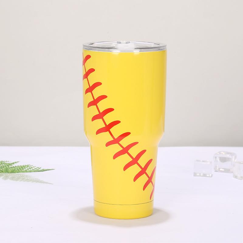 30oz Becher Edelstahl Doppelwandig Vakuumisoliert Becher Tasse Reisebecher mit Deckel Reinigungsbürste für Kalte und Heiße Getränke