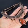Roter Flussjaspis Halskette, 999 Kupferdraht umwickelte Halskette Edelsteinschmuck, Handgefertigte Halskette Erstaunlicher Schmuck, Geschenk für Sie