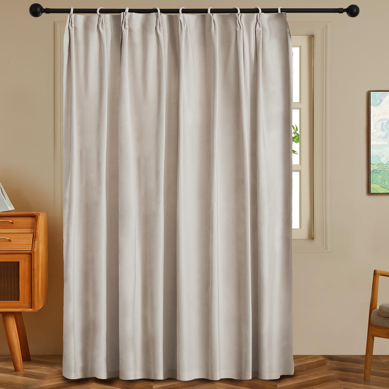 

Topfinel Блэкаут Звукоизоляция Холодный Шум Пушистый Вельвет Скандинавский Тяжелый Портьер 150см Шириной х 230см Комплект Моющихся Штор, Шторы, Защита, бежевый