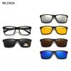 5 Lenes Magnet Clip Sunglasses Square Men Polarized Gray  Frame Custom Prescription Women Myopia Glasses