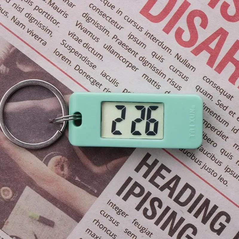 Mini Electronic Clock Keychain Digital Led Time Display Student Rectangle Watch Portable Wall Clock Keyring For Bag Backpack