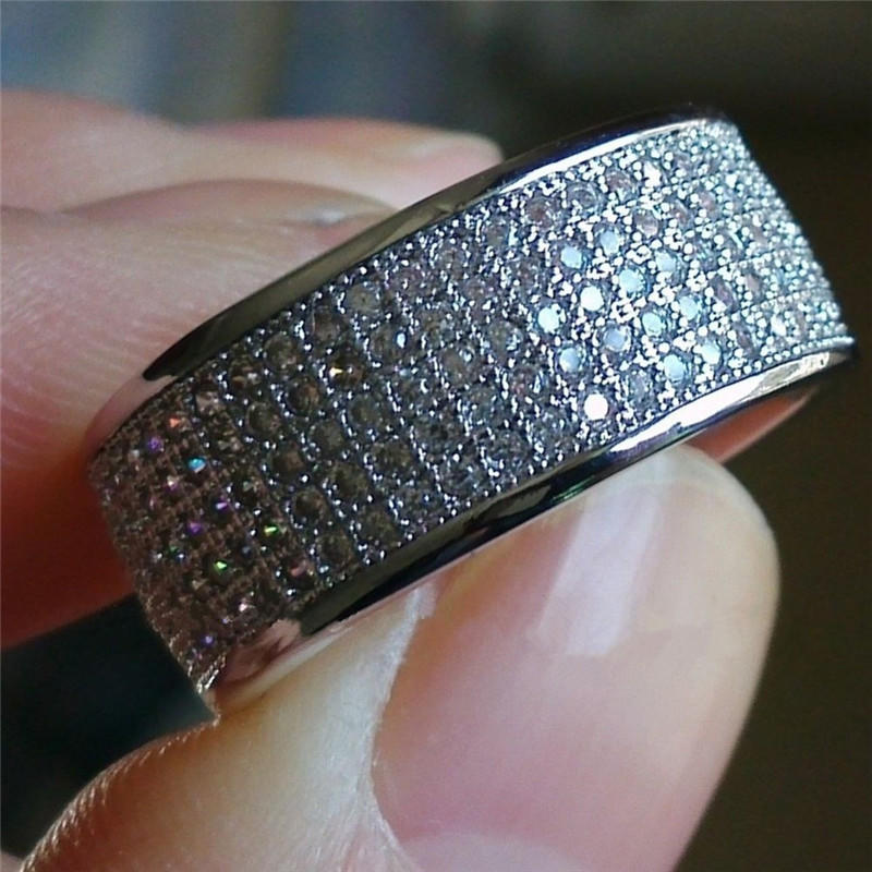 Damen Herren Mode Luxus Zirkon Diamant Ring Zierlich Paar Eheringe Elegantes Schmuckstück Geschenk