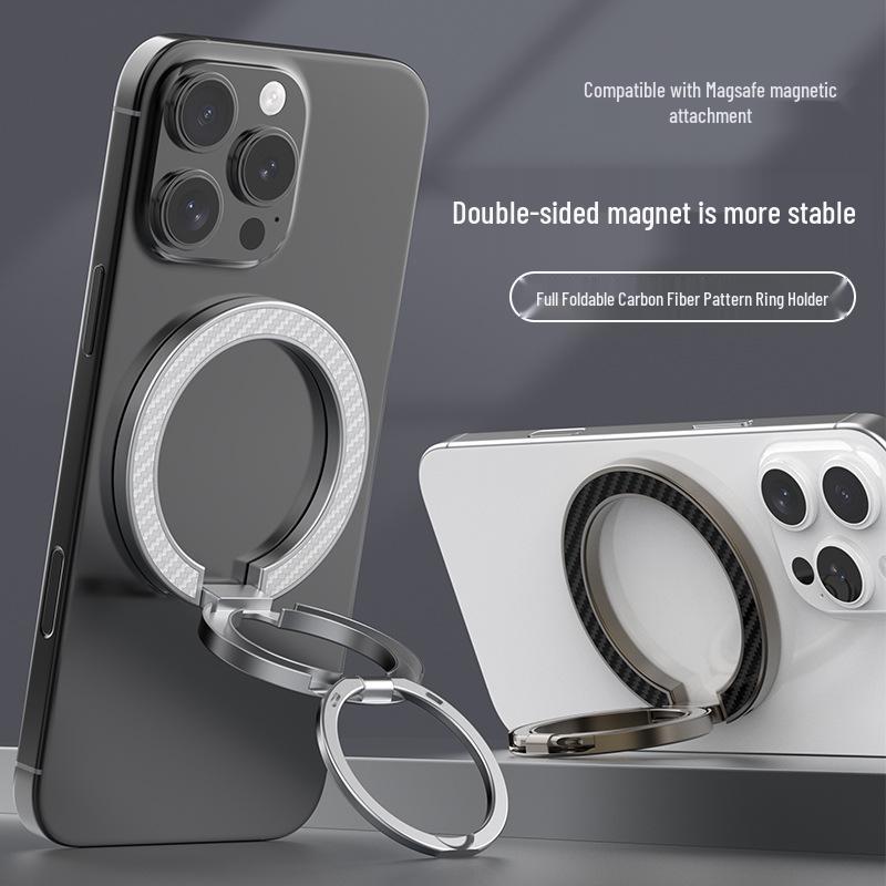 MagSafe Three-Fold Double-Sided Magnetic Phone Ring Holder for Apple & Android