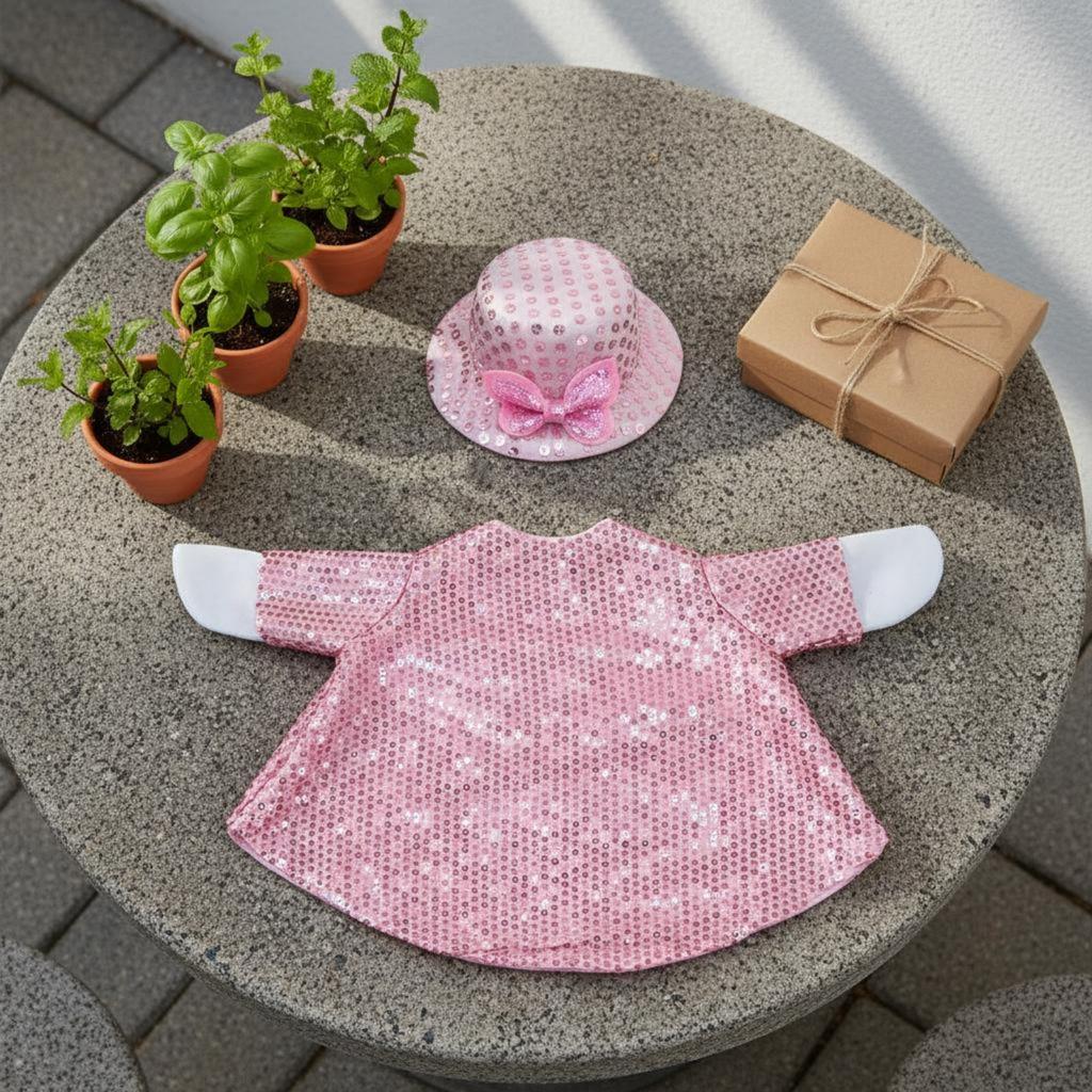 Glitter Goose Outfit Set Playful Design Porch Goose Clothes Statue Clothing Weather-Resistant Colorfast-Resistant for Garden