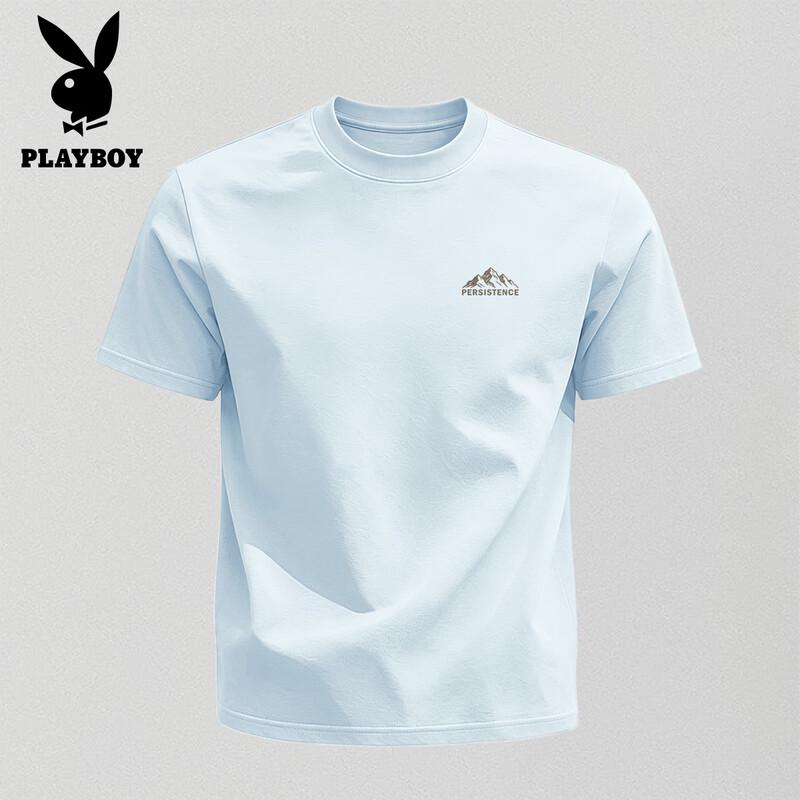 Playboy Men s 2026 Summer Round Neck Pure Cotton Loose Short Sleeve T-Shirt M