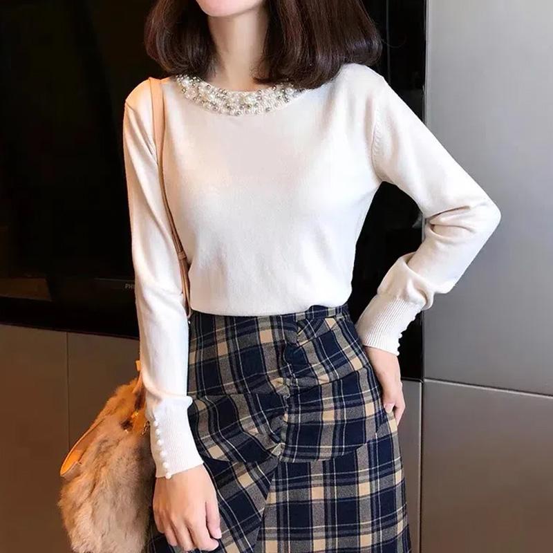 Sweater for Women Autumn Winter Thickened Pullover Warm Knitted Stretchy Long Sleeve Oversize Jumper Tops