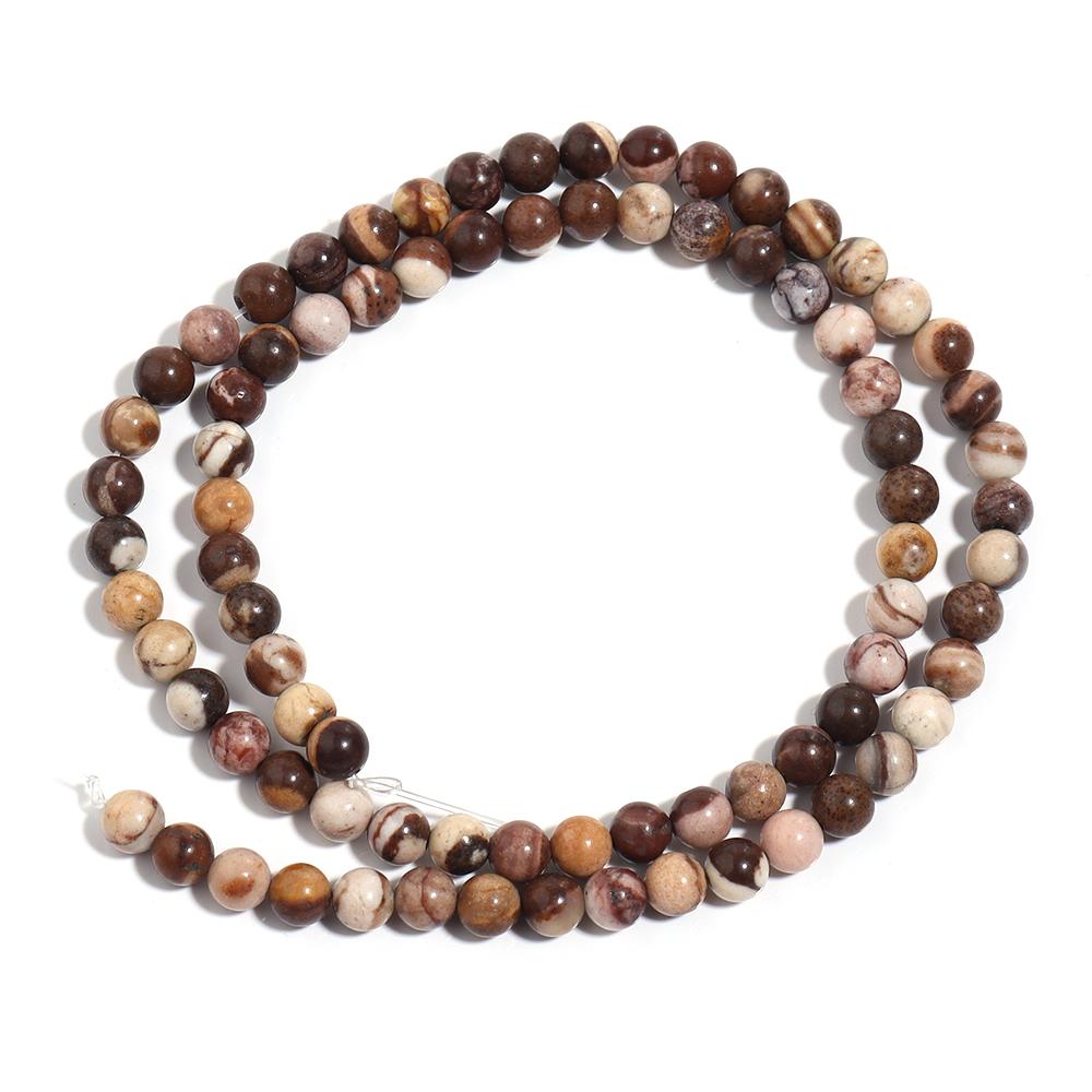 Natural Stone Beads 4 6 8 10 12mm Coffee Stripe Zebra Stone Round Loose Beads For Jewelry Making DIY Bracelets Necklace Supplies