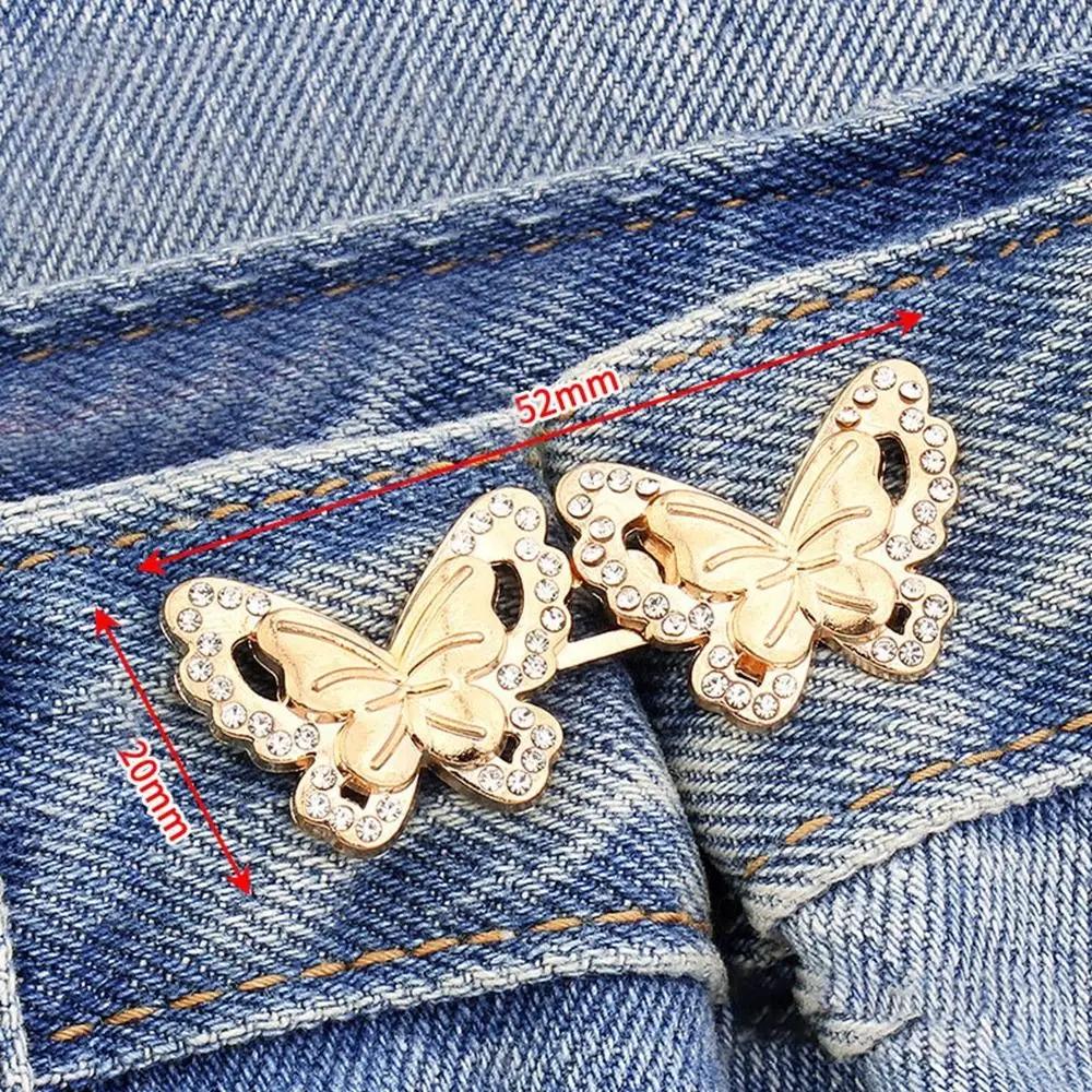 Bottone Vita Stretto per Pantaloni Jeans gonna da Donna Ornamenti Clip Vita Regolabile Spille Metalliche Accessori Abbigliamento Fai da Te Rimovibile