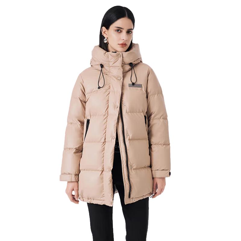 

Женский пуховик Jinyujie средней длины с капюшоном, 90% утиный пух XL