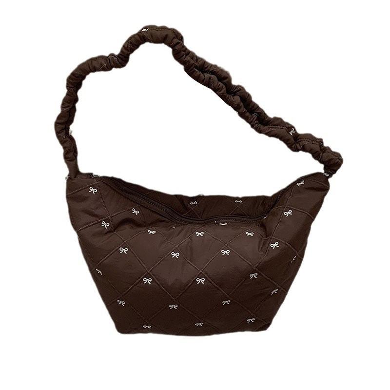 Personalized winter down bag women's bag new nylon dumpling bag versatile messenger bag shoulder armpit bag
