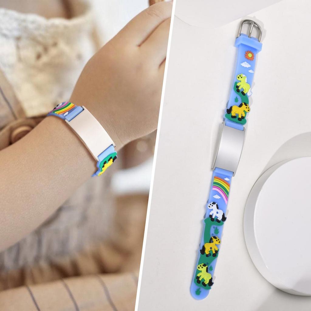 Butterfly Chain Girl Boy Bracelet Personalized Gift, Custom Name ID Silicone Wristband, Free Engrave ID Bracelet Adjustable