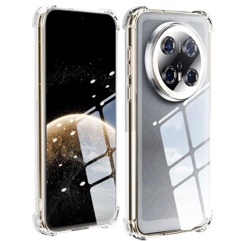 Phone Case for Huawei Mate70 Pro/Pro+ Edition, Full Coverage Lens Protection Soft Case Air Cushion Corners Anti-Collision - with LanyardTransparent