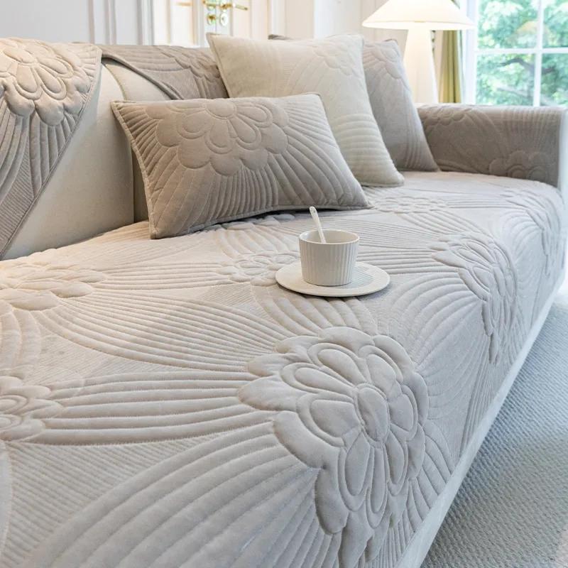 Vintage Living Room Milk Velvet Sofa Cushion Plush Sofa Cover Cover Autumn and Winter All-season Universal Sofa Towel Cover Cloth Seat Cushion
