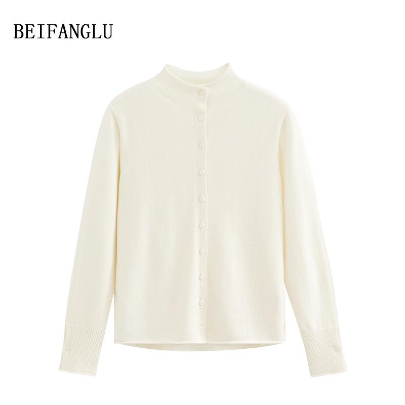 Northern Deer Women's High Neck Lamb Wool Knitwear - Light Luxury, Solid Color, French Simple Style