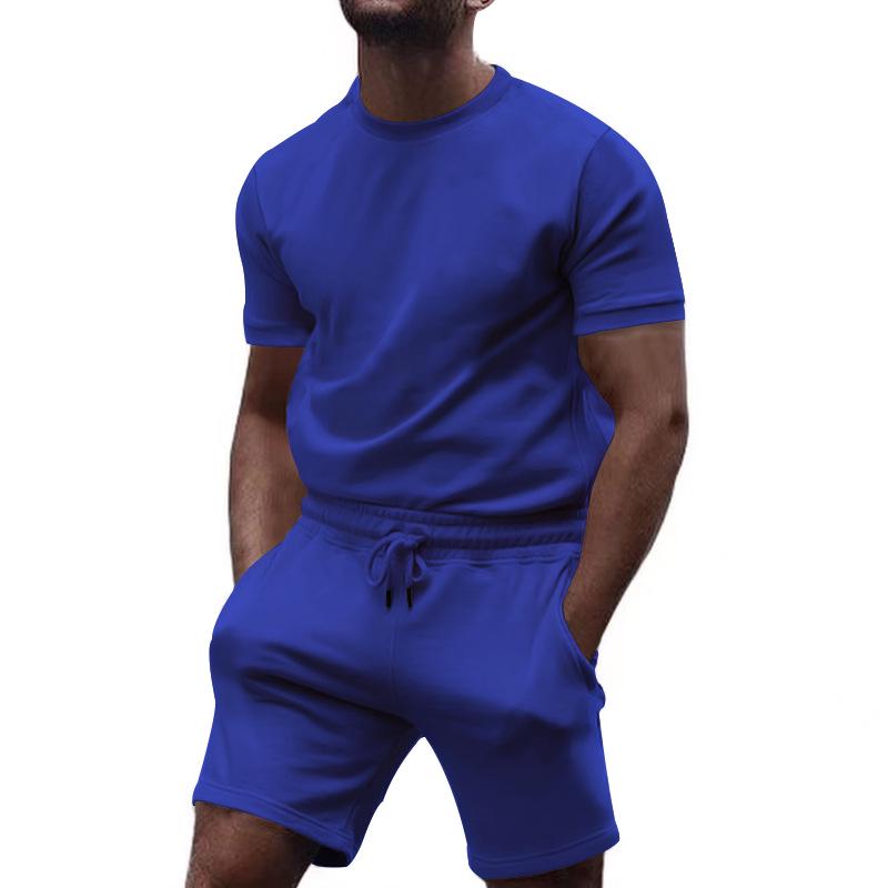 2023 European Style Men's Casual Two-Piece Set: Short-Sleeved T-Shirt & Shorts