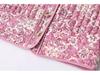 European & American Women's Floral Cotton Cardigan Jacket with Round Neck