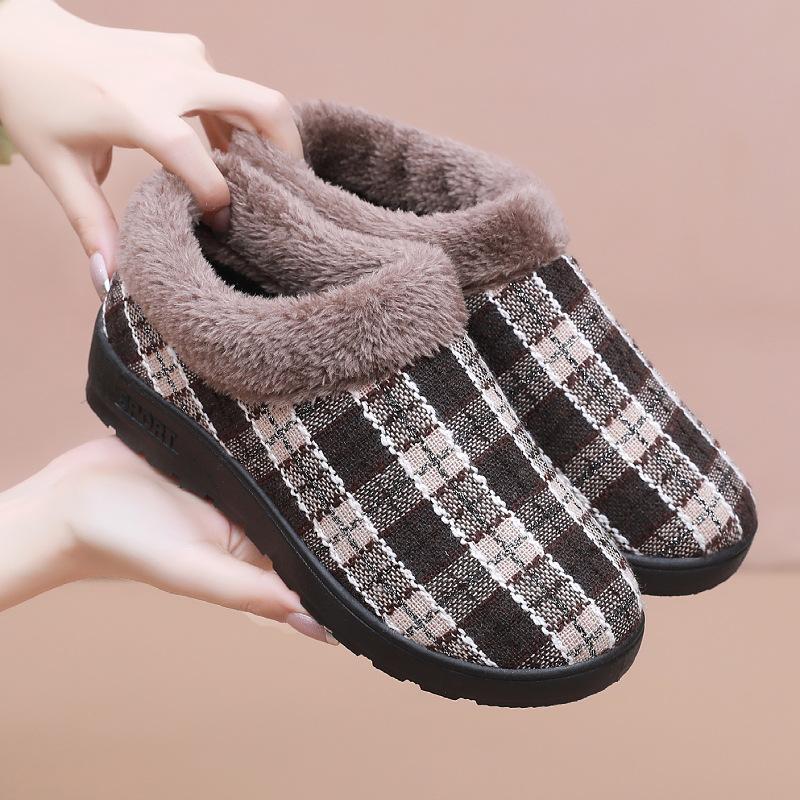 

Текстильная обувь для среднего и пожилого возраста, нескользящая мягкая подошва, удобный вельвет для сохранения тепла, один педаль дома 41