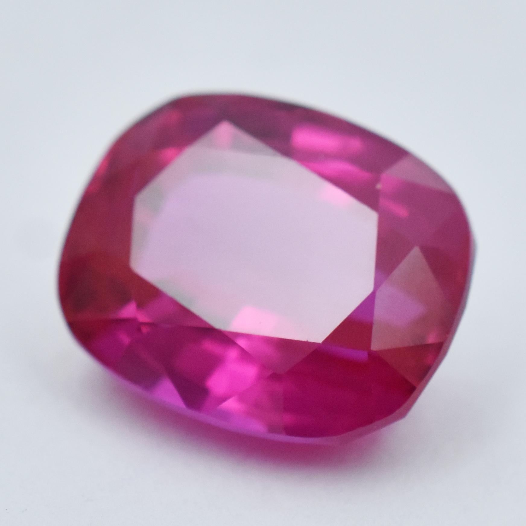 

Natural Pink Ruby 23.1ct Cushion Cut Certified Loose Gemstone 16.5 mm Approx рожевий