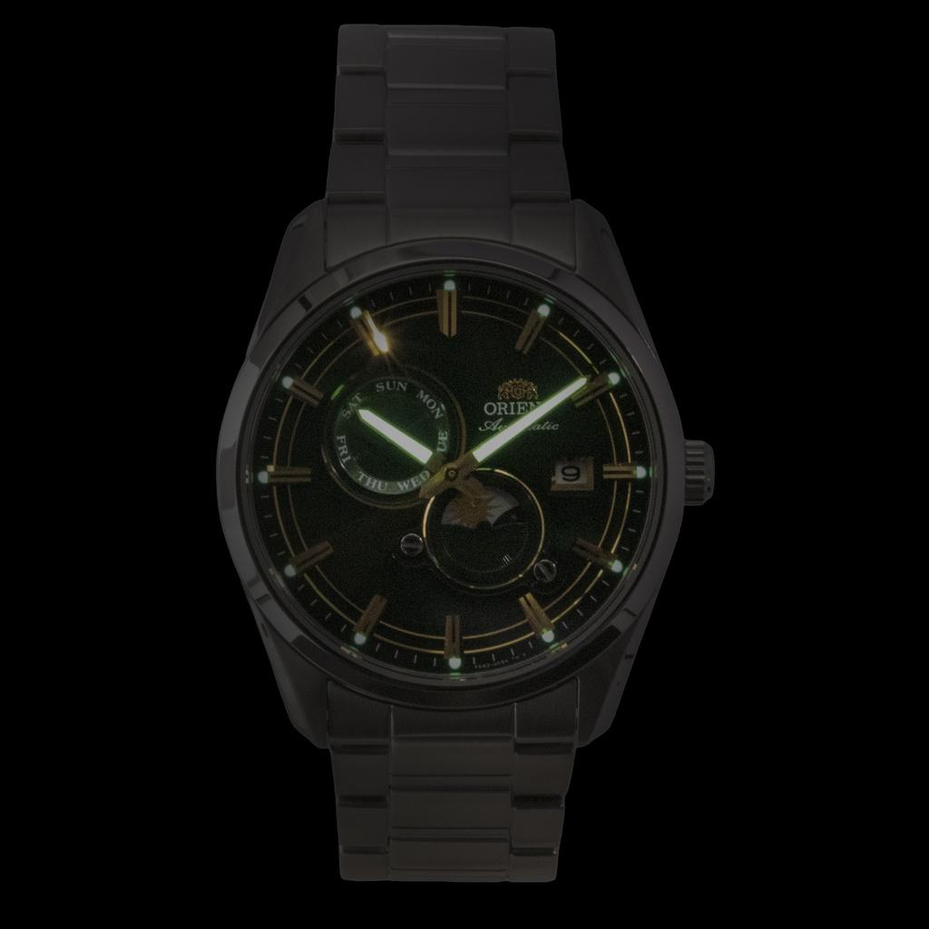 Orient Contemporary Stretto Sun And Moon Phase Green Dial Automatic RA-AK0314E Men's Watch