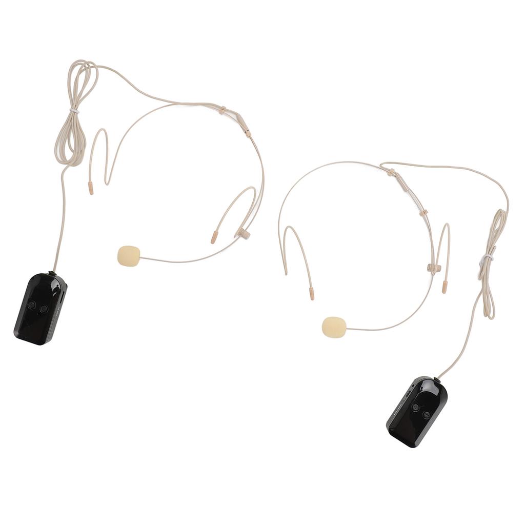 Head Mounted Wireless Microphone 2.4G Wireless 2 Transmitter and 1 Receiver Headset Mic